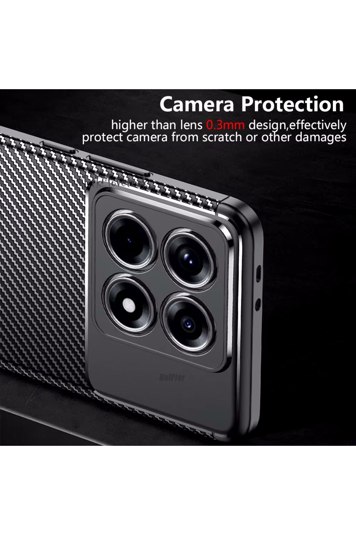 m.tk moveteck Xiaomi Mi 14T Pro Kılıf Kamera Korumalı Karbon Desenli Uzun Ömürlü Renk Atmaz Koruyucu Silikon Kapak - Görsel 5