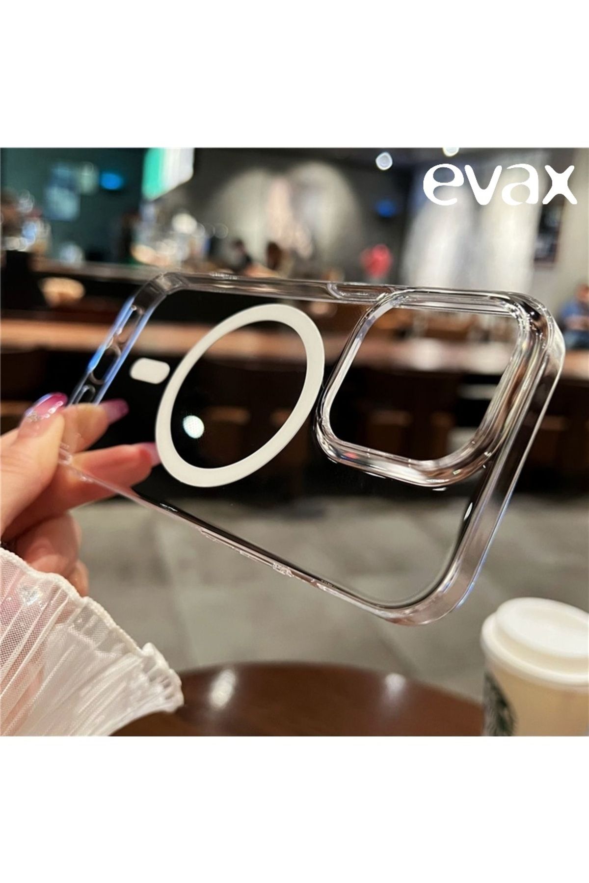 EVAX (SERT MİKA KILIF) iPhone 13 Pro Max Uyumlu Şeffaf Sert Mika SARARMAZ Magsafe İnce Fit Kılıf - Görsel 2