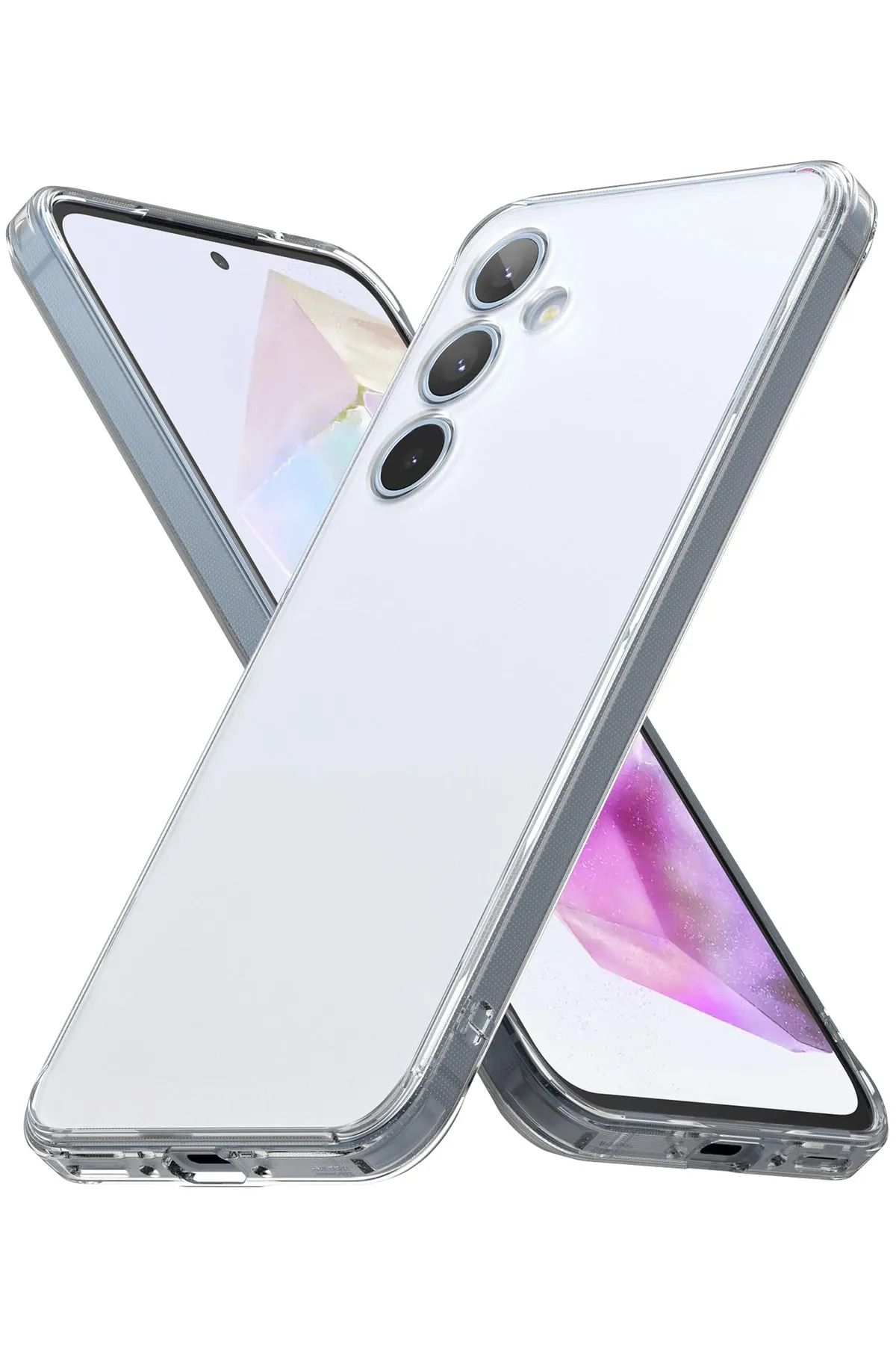 Fibaks Samsung Galaxy S23 FE Kılıf Şeffaf Kamera Korumalı Renksiz Esnek Silikon Kapak Kilif