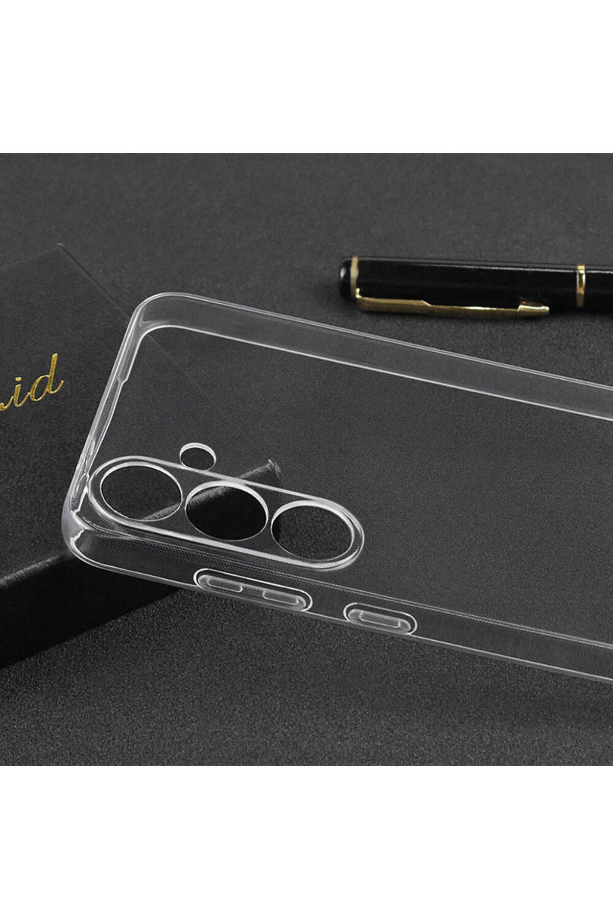 Fibaks Samsung Galaxy S23 FE Kılıf Şeffaf Kamera Korumalı Renksiz Esnek Silikon Kapak Kilif - Görsel 3