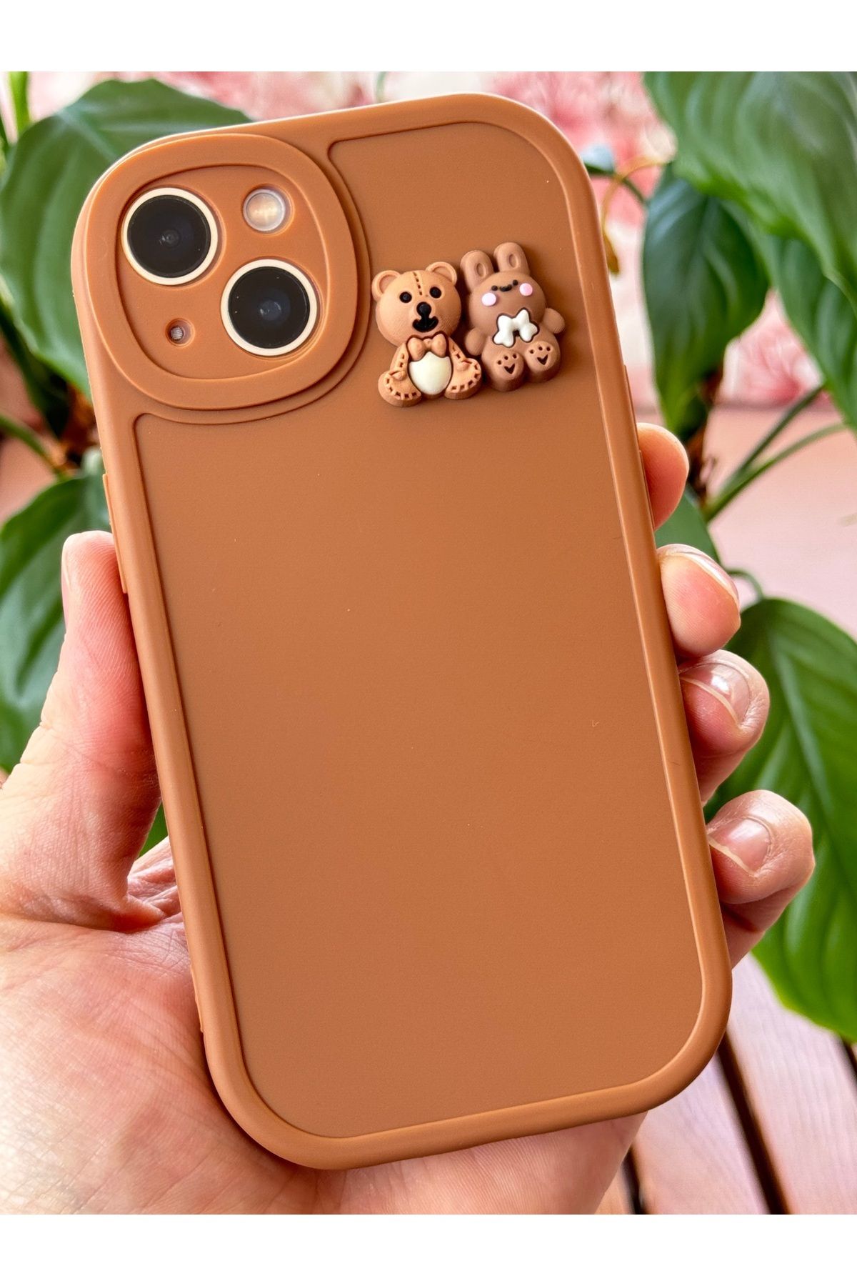 Fibaks İphone 13/14 Uyumlu Kılıf Tasarımlı Desenli Kamera Korumalı Ayıcık Ve Tavşan Yumuşak Silikon Kapak - Görsel 5