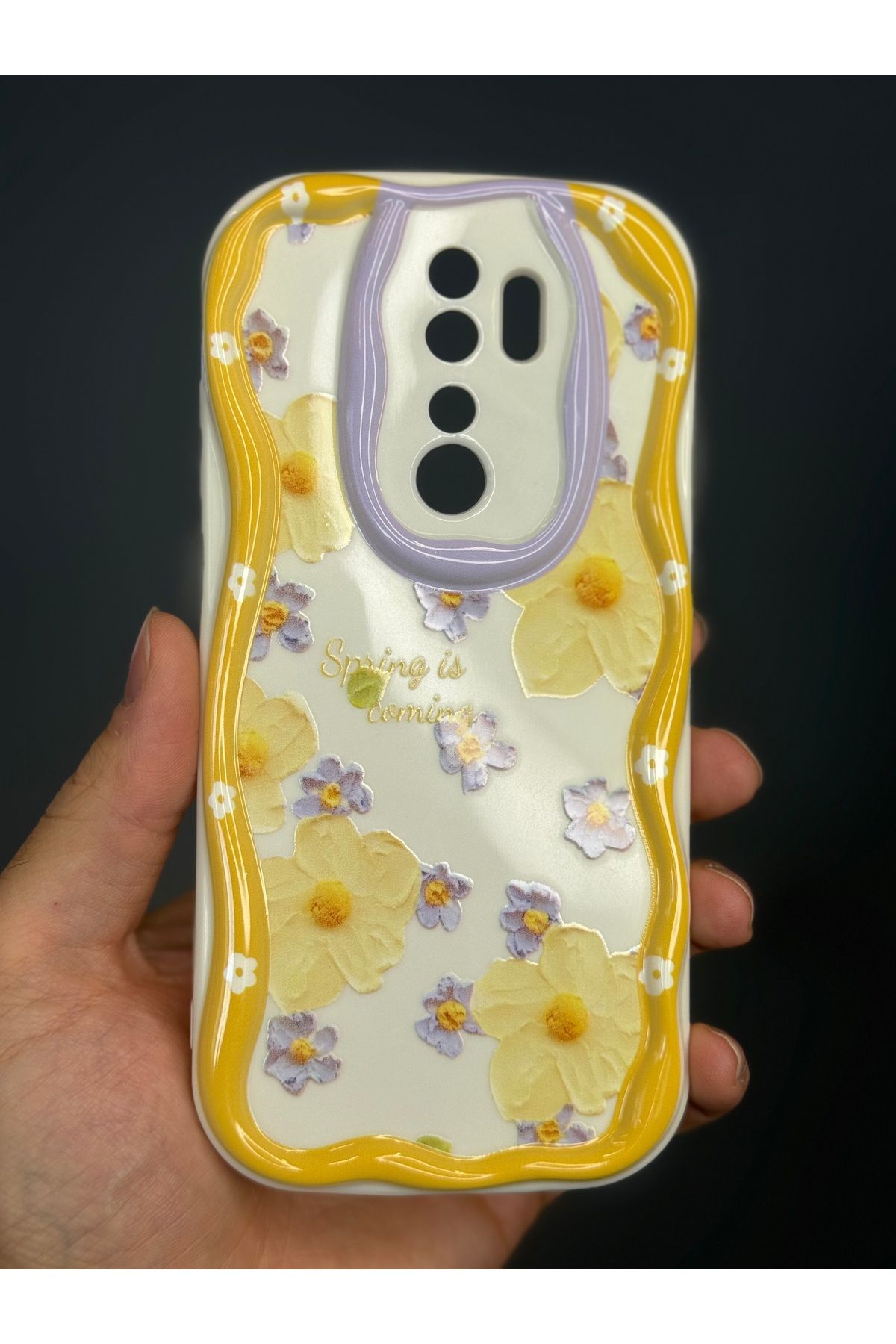 Fibaks Redmi Note 8 Pro Uyumlu Kılıf Tasarımlı Desenli Kamera Korumalı Papatya Çiçek Renkli Silikon Kapak