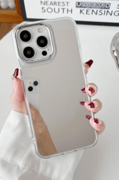 KVK PRİVACY Apple iPhone 16 Pro Max Uyumlu Aynalı Kılıf Kadınlar için Makyaj Tazeleme Darbelere Dayanıklı Kapak