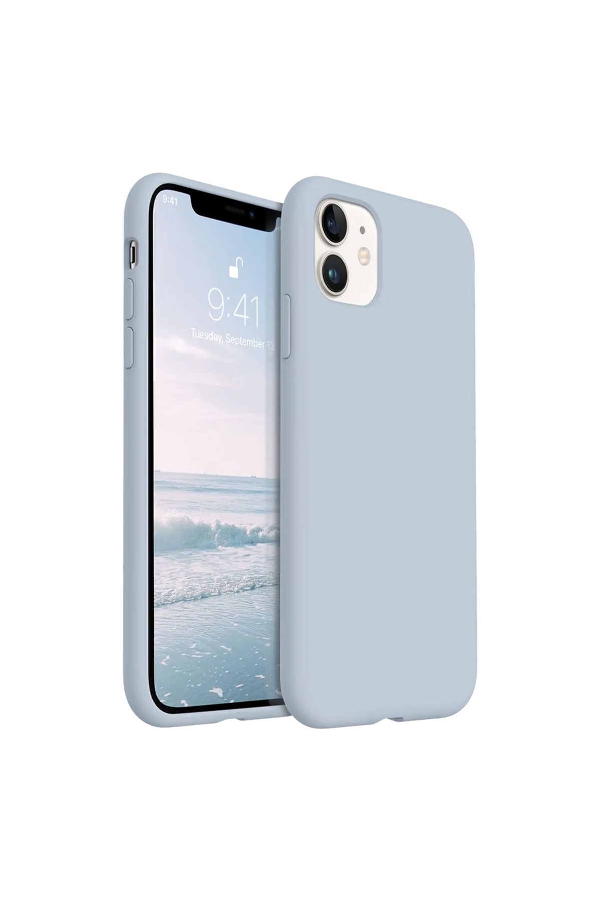 Marselit iphone 11 Uyumlu Premium Lansman Liquid Silikon Kılıf İçi Kadife-Bebe Mavi