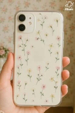 Fibaks İphone 11 Uyumlu Kılıf Tasarımlı Desenli Kamera Korumalı Şeffaf Çiçek Esnek Yumuşak Silikon Kapak