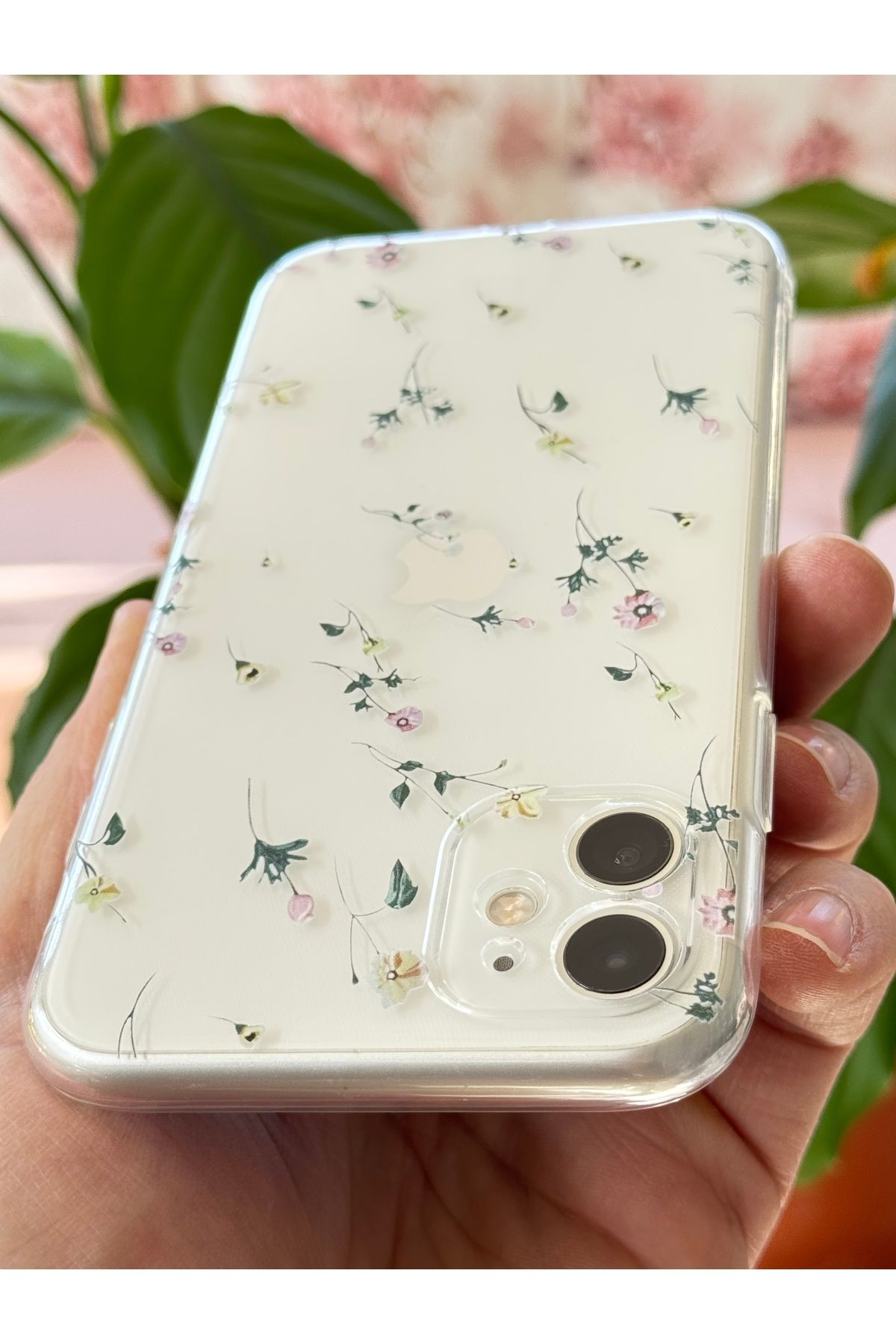 Fibaks İphone 11 Uyumlu Kılıf Tasarımlı Desenli Kamera Korumalı Şeffaf Çiçek Esnek Yumuşak Silikon Kapak - Görsel 5