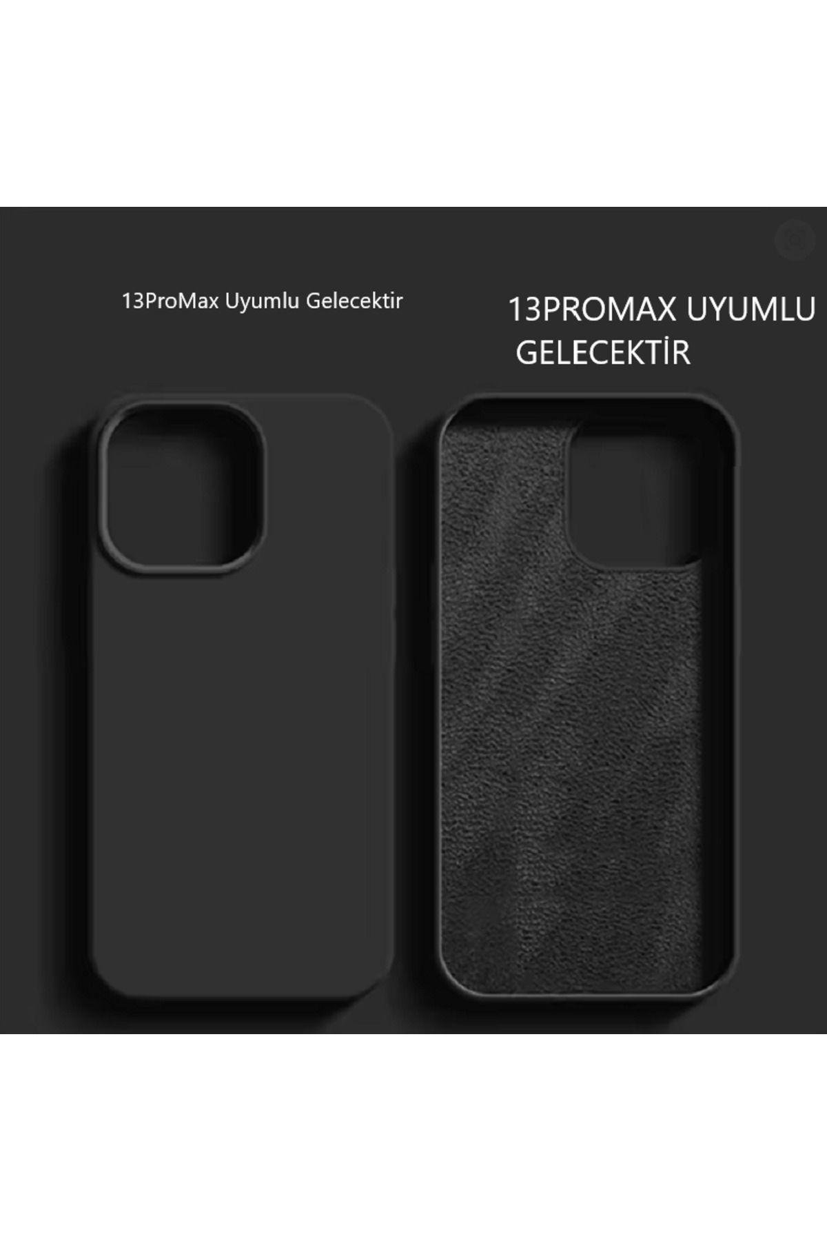 Kılıforyum iPhone 13ProMax Kılıf Logolu içi Kadife Lansman Kılıf