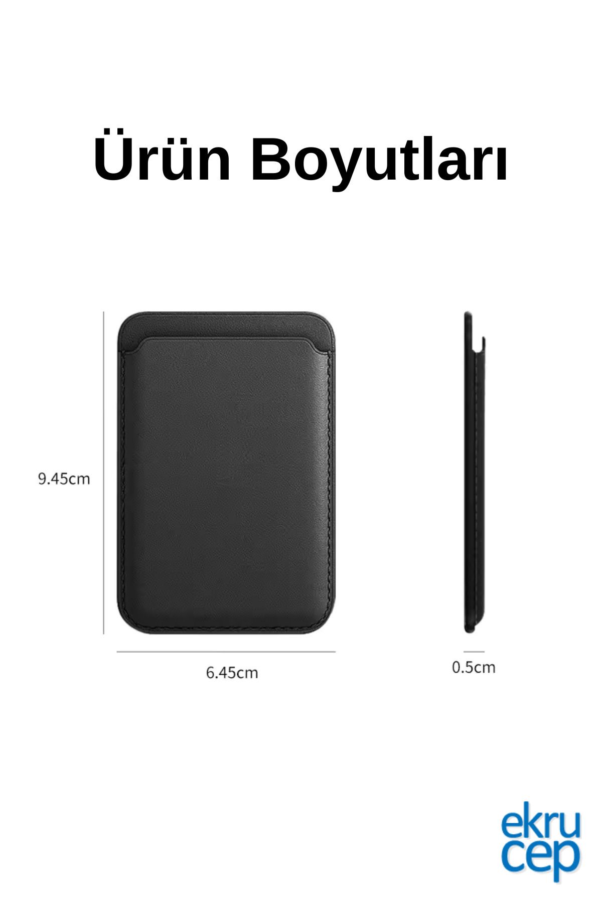 Ekru Cep iPhone 11-12-13-14-15 Serileri ile Uyumlu Magsafe Mıknatıslı Kartlık Deri Cüzdan Kartlık - Görsel 3