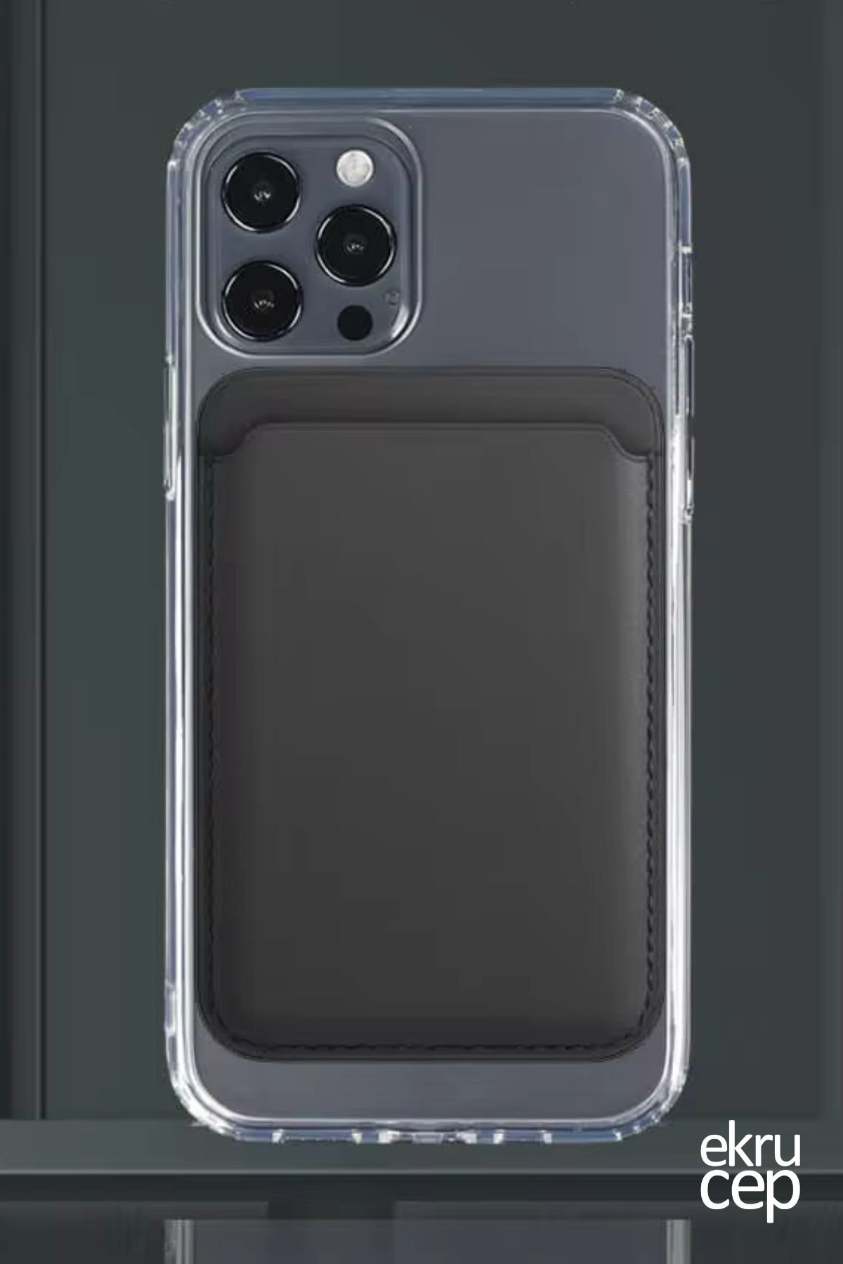 Ekru Cep iPhone 11-12-13-14-15 Serileri ile Uyumlu Magsafe Mıknatıslı Kartlık Deri Cüzdan Kartlık - Görsel 4