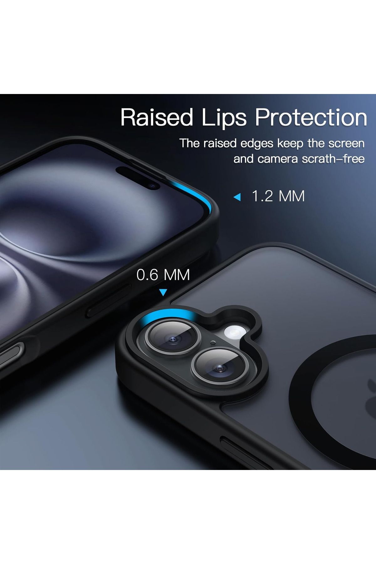 Fibaks İphone 16 Plus Uyumlu Kılıf Kamera Çıkıntılı Magsafe Şarj Destekli Hassas Tuşlu Yumuşak Mat Kapak - Görsel 2