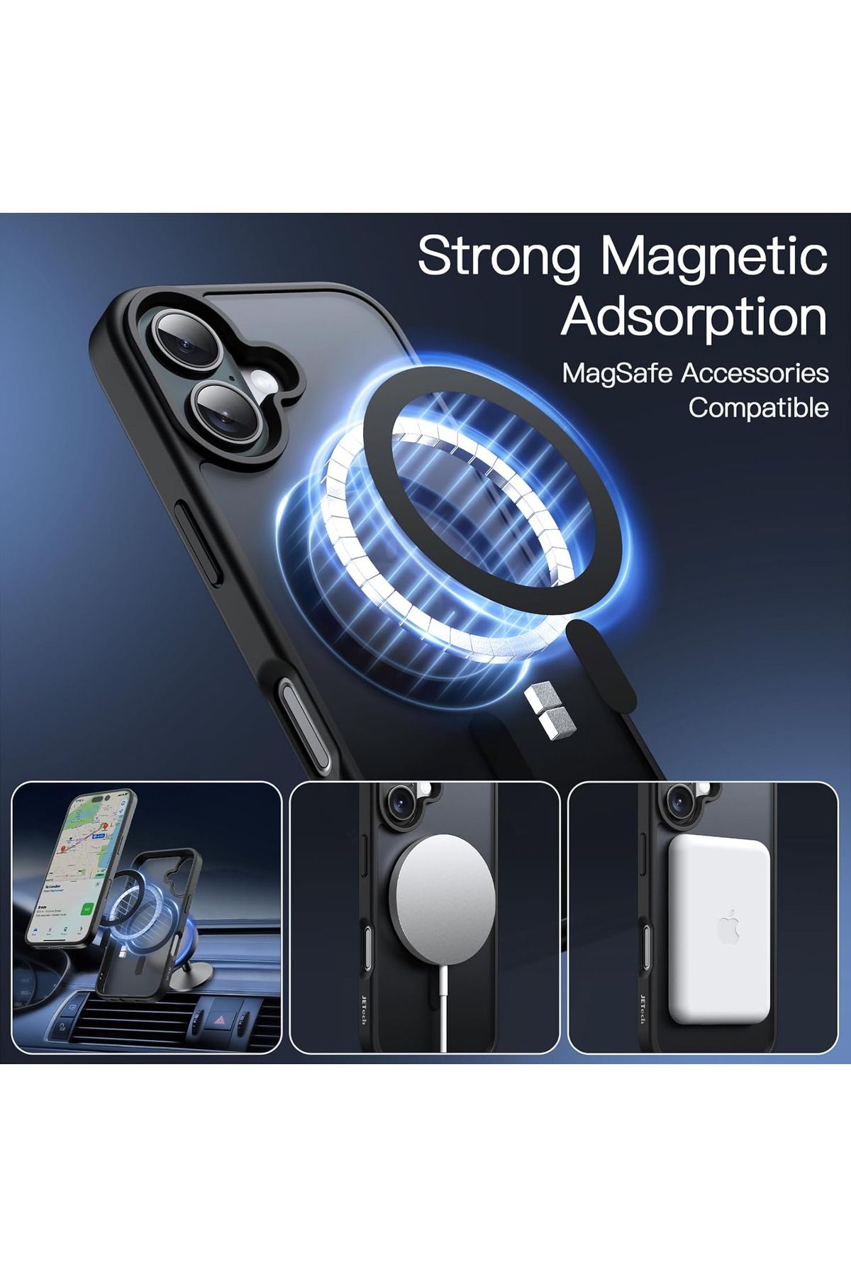 Fibaks İphone 16 Plus Uyumlu Kılıf Kamera Çıkıntılı Magsafe Şarj Destekli Hassas Tuşlu Yumuşak Mat Kapak - Görsel 4