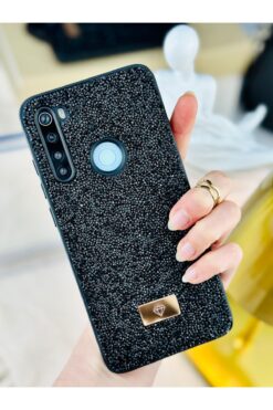 Go Aksesuar Xiaomi Redmi Note 8 Uyumlu ELMAS Tasarımlı Taşlı Işıltılı Parlak Pırlanta Silikon Kılıf