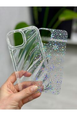 Go Aksesuar Iphone 13 14 Ve 15 Uyumlu 3d Kabartmalı Snow Hologram Şeffaf Silikon Kılıf