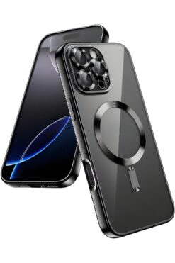 Fibaks İphone 16 Pro Uyumlu Kılıf Kamera Lens Korumalı Magsafe Şarj Kilifi Şeffaf Renkli Yumuşak Kapak