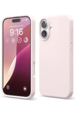 HyperAge iPhone 16 Uyumlu Kılıf Leke Tutmaz Silinebilir İçi Kadife Kamera Korumalı Kapak Pudra Pembe