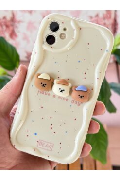 Fibaks İphone 11 Uyumlu Kılıf Tasarımlı Desenli Kamera Korumalı Have A Nice Day Ayıcık Yumuşak Silikon Kap
