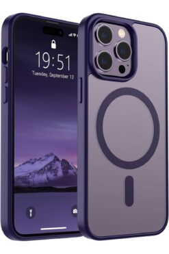 Fibaks İphone 14 Pro Uyumlu Kılıf Kamera Çıkıntılı Magsafe Şarj Destekli Yumuşak Kenarlı Mat Kapak