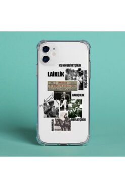 DEMİNA İphone 13 / 14 Uyumlu Atatürk Baskılı Şeffaf Kılıf