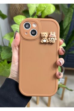 Go Aksesuar Iphone 13 Ve 14 Uyumlu Ayıcık Tasarımlı Oyuncaklı Kılıf