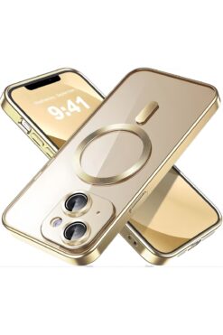 Fibaks Apple Iphone 13 - 14 Kılıf Kamera Lens Korumalı Magsafe Şarj Kilifi Şeffaf Renkli Yumuşak Kapak