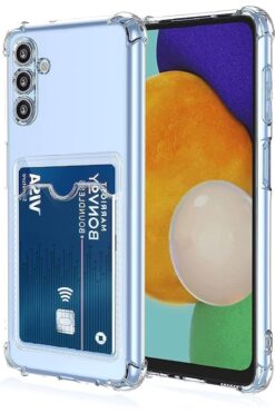 Fibaks Samsung Galaxy A54 Kılıf Kamera Koruma ve Köşe Korumalı Kartlıklı Cüzdanlı Darbe Emici Kapak