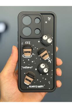 Fibaks Redmi Note 13 Pro 4g | Kılıf Kamera Korumalı Coffee Kurabiye Figürlü Yumuşak Silikon Kapak