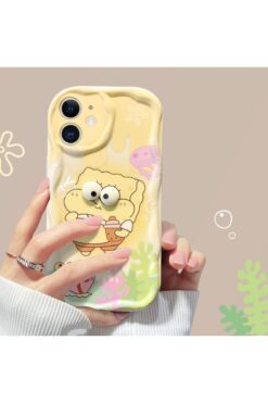 KVK PRİVACY İphone 11 Uyumlu Kılıf Sünger Desenli 3d Gözler Şık Darbelere Karşı Dayanıklı Yumuşak Silikon Kapak
