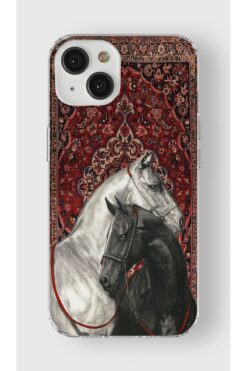 moonset Iphone 13 Uyumlu Atlar Tasarımlı Baskılı Şeffaf Telefon Kılıfı