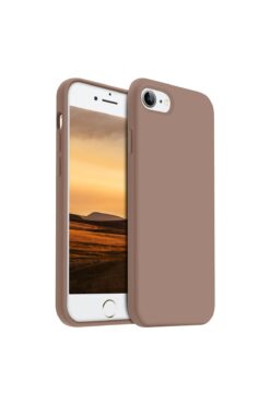 Marselit iphone 7-8-Se 2020 Uyumlu Premium Lansman Liquid Silikon Kılıf İçi Kadife-Kahverengi