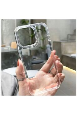 OVADA Iphone 11 Uyumlu Içi Sararmaz Metal Tuş Detaylı Darbe Emici Kamera Korumalı Şeffaf Kılıf