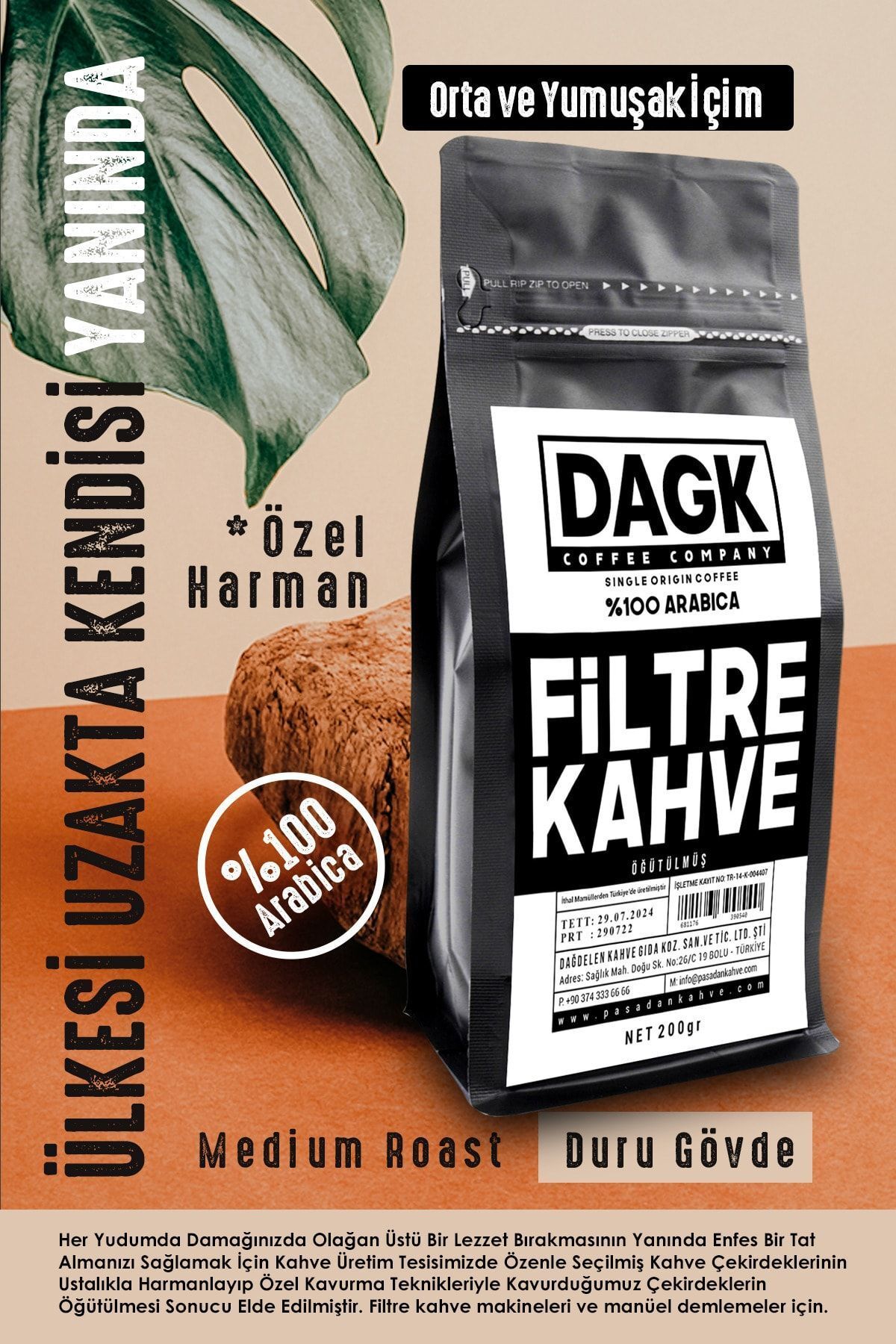 Dagk Filtre Kahve 200gr Öğütülmüş - Görsel 4