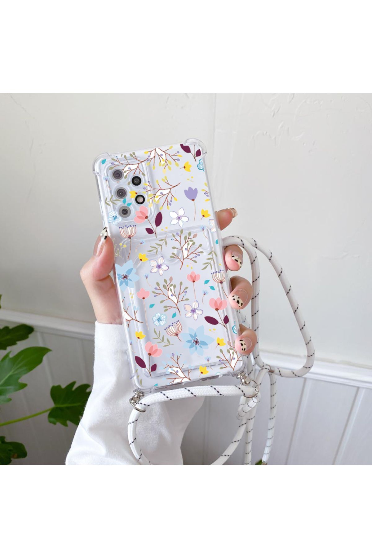 gaga elektronik Samsung Galaxy S20 Fe Şefaf Askılı Kartlıklı Antishock Kamera Korumalı Kılıf (Uyumlu)