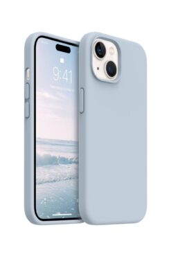 KVK PRİVACY Apple Iphone 15 Plus /14 Plus Kılıf Kadife Lansman Yumuşak Silikon Kamera Korumalı Kapak Bebe Mavi