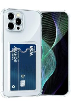 Fibaks Apple iPhone 15 Pro Kılıf Kamera Koruma ve Köşe Korumalı Kartlıklı Cüzdanlı Darbe Emici Kapak