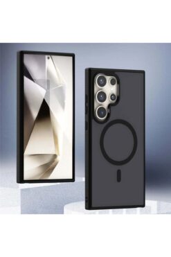 Fibaks Samsung Galaxy S24 Ultra Kılıf Kamera Çıkıntılı Magsafe Şarj Destekli Yumuşak Kenarlı Mat Kapak