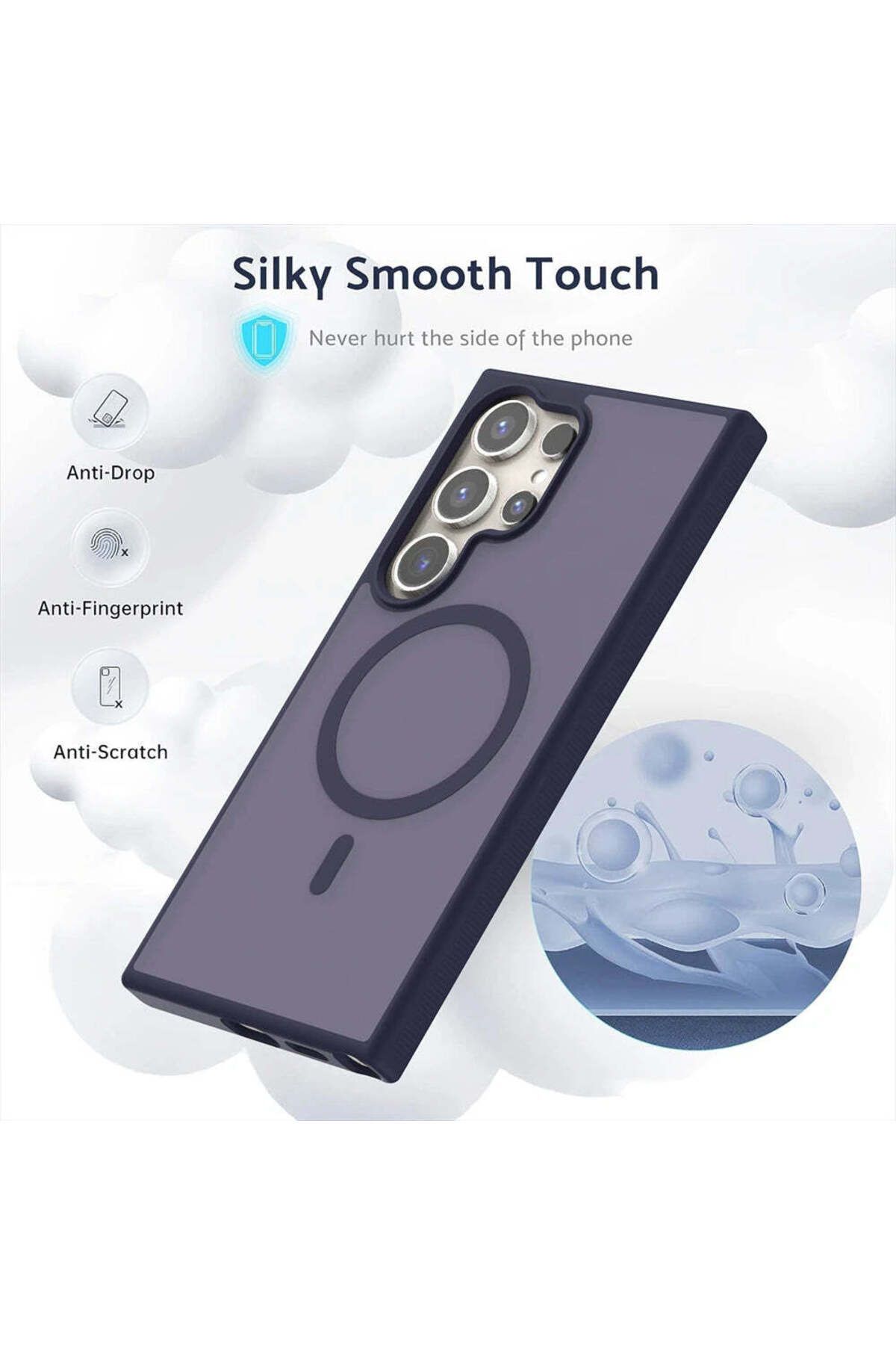 Fibaks Samsung Galaxy S24 Ultra Kılıf Kamera Çıkıntılı Magsafe Şarj Destekli Yumuşak Kenarlı Mat Kapak - Görsel 2