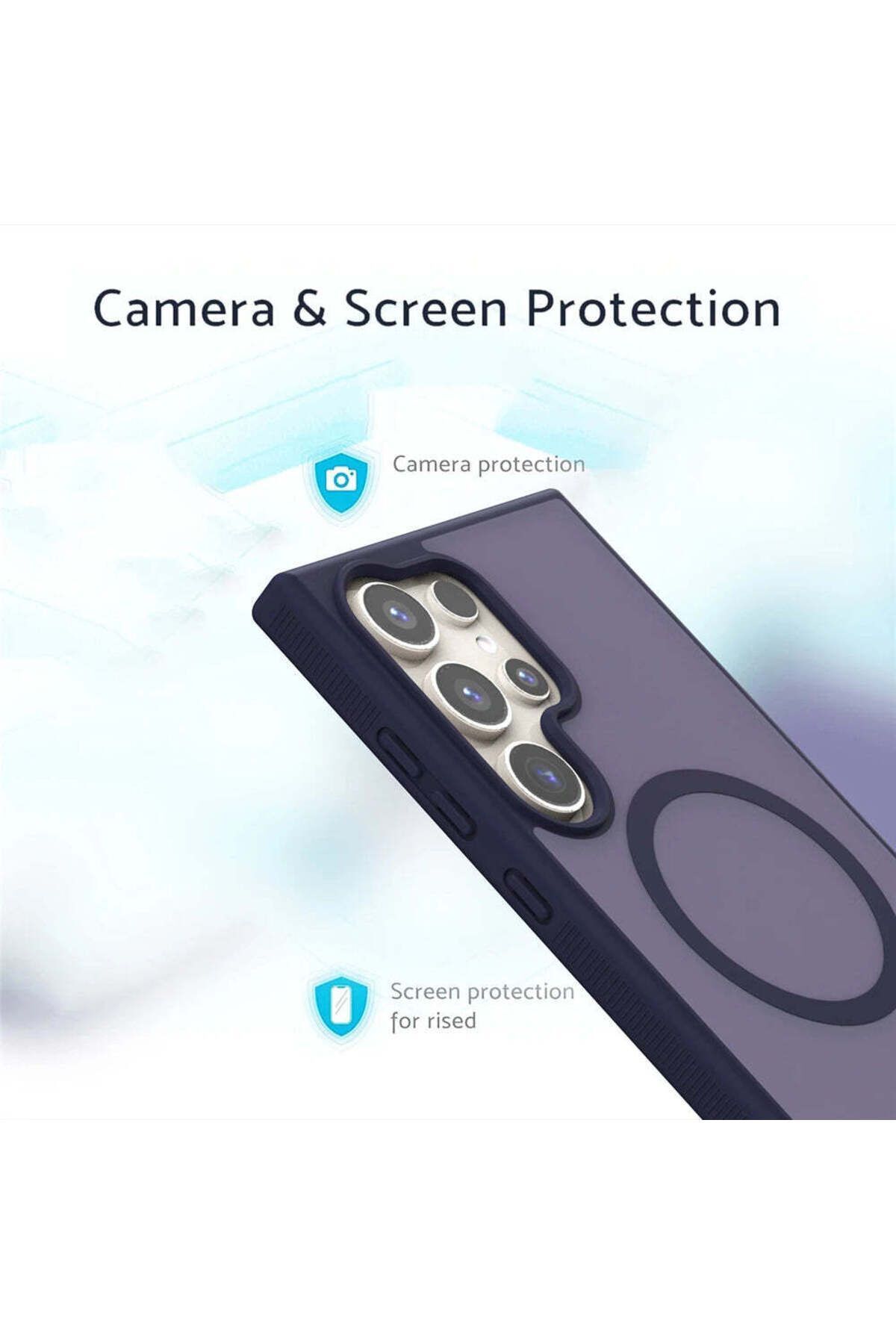 Fibaks Samsung Galaxy S24 Ultra Kılıf Kamera Çıkıntılı Magsafe Şarj Destekli Yumuşak Kenarlı Mat Kapak - Görsel 3