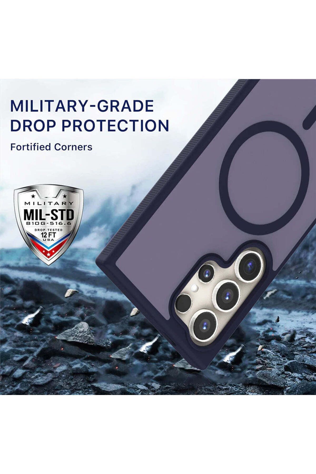 Fibaks Samsung Galaxy S24 Ultra Kılıf Kamera Çıkıntılı Magsafe Şarj Destekli Yumuşak Kenarlı Mat Kapak - Görsel 4