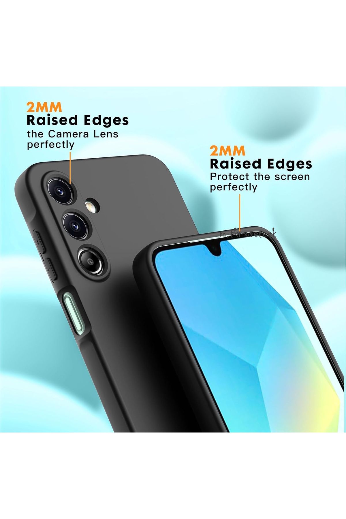 m.tk moveteck Samsung Galaxy A16 Kılıf Kamera Korumalı Yumuşak Renkli Mat Silikon + 9H Ekran Koruyucu Cam 2in1 Set - Görsel 3