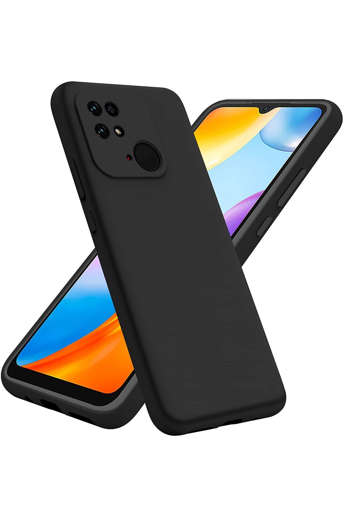 Fibaks Xiaomi Redmi 10C - Poco C40 Kılıf Kamera Çıkıntılı Içi Kadife Lansman Yumuşak Dokulu Silikon Kapak