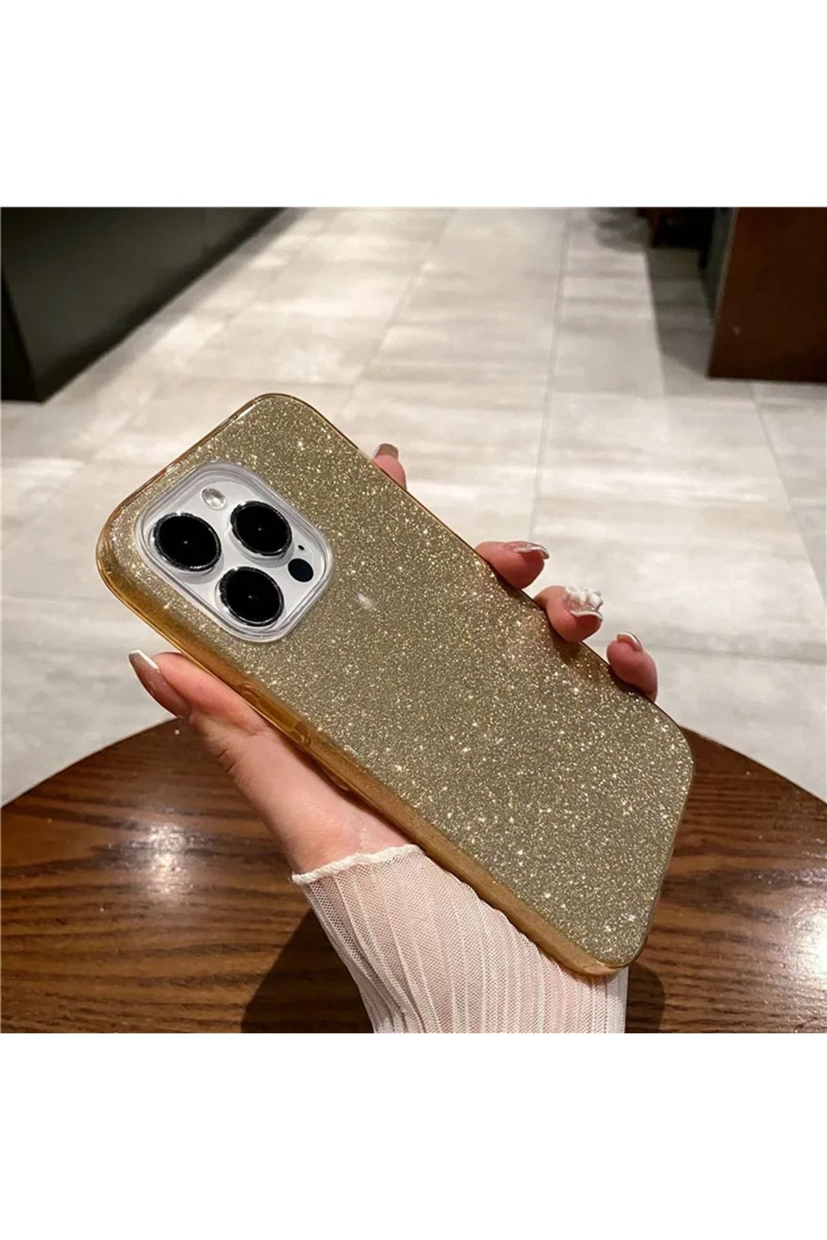 GRABONO Apple iPhone 13 Pro Kılıf Parlak Simli Muhteşem Görünüm, Sert ve Dayanıklı