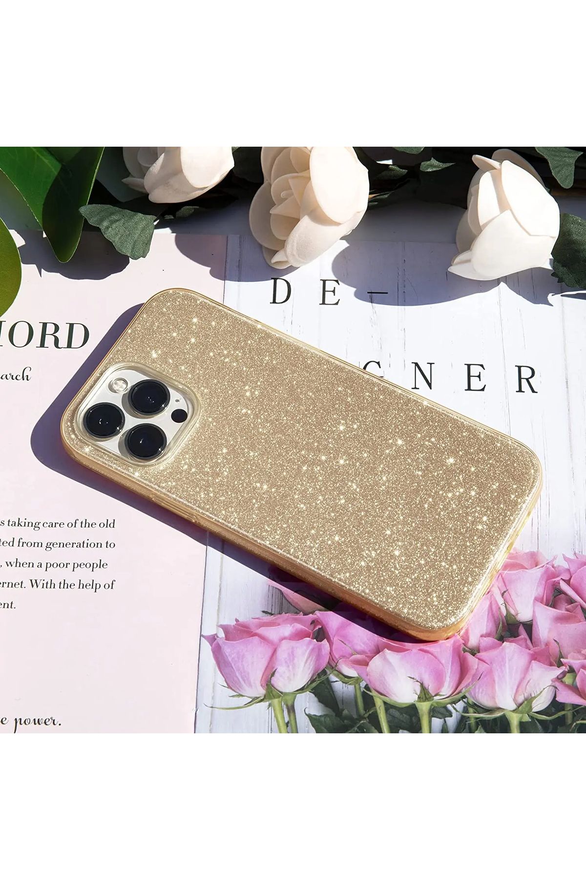 GRABONO Apple iPhone 13 Pro Kılıf Parlak Simli Muhteşem Görünüm, Sert ve Dayanıklı - Görsel 5