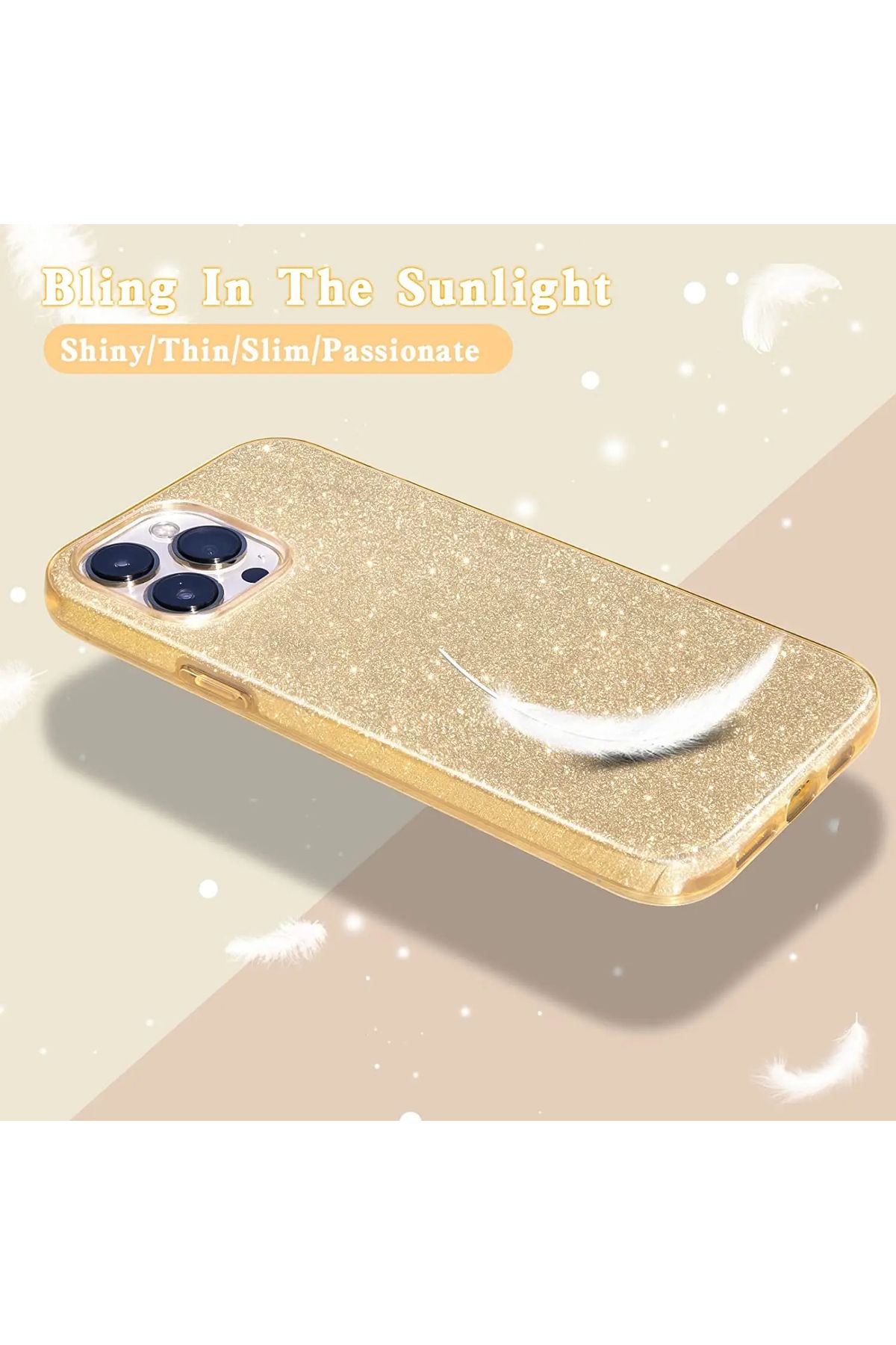 GRABONO Apple iPhone 13 Pro Kılıf Parlak Simli Muhteşem Görünüm, Sert ve Dayanıklı - Görsel 6