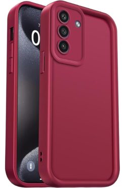 Fibaks Samsung Galaxy A56 Uyumlu Kılıf Kamera Korumalı Yumuşak Dokulu Darbe Emici Bordo Silikon Kapak