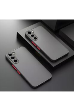 Fibaks Samsung Galaxy S24 FE Kılıf Mat Parmak Izi Yapmaz Kamera Korumalı Renkli Tuşlu Sert Silikon Kapak