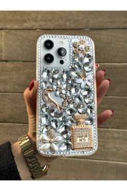 OSG iPhone 14 Pro Max Kılıf (Sadece 14 Pro Max UYUMLUDUR) Ultra Lüx Damla Taşlı Özel Tasarım Kılıf