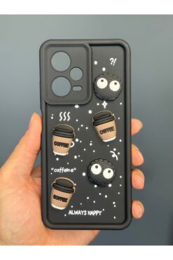 Fibaks Redmi Note 12 Pro 5g Kılıf Tasarımlı Desenli Kamera Korumalı Coffee Kurabiye Yumuşak Silikon Kapak