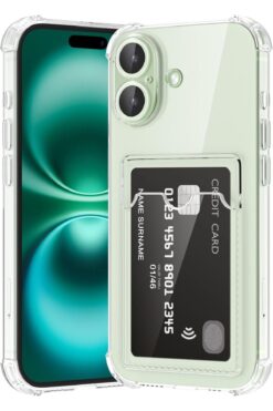 Fibaks Apple iPhone 16 Plus Kılıf Kamera Koruma ve Köşe Korumalı Kartlıklı Cüzdanlı Darbe Emici Kapak
