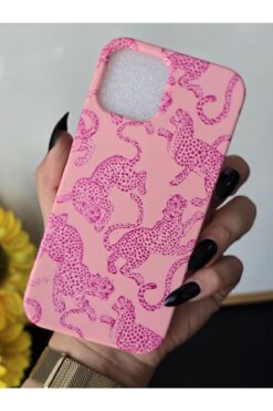 Magic Ring Iphone 12 / 12 Pro Uyumlu Pembe Leopar Desenli Lansman Kılıf