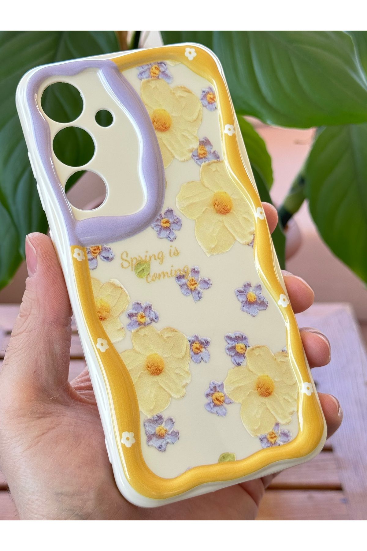 Fibaks Galaxy A54 Uyumlu Kılıf Tasarımlı Desenli Kamera Korumalı Papatya Çiçek Renkli Silikon Kapak - Görsel 3